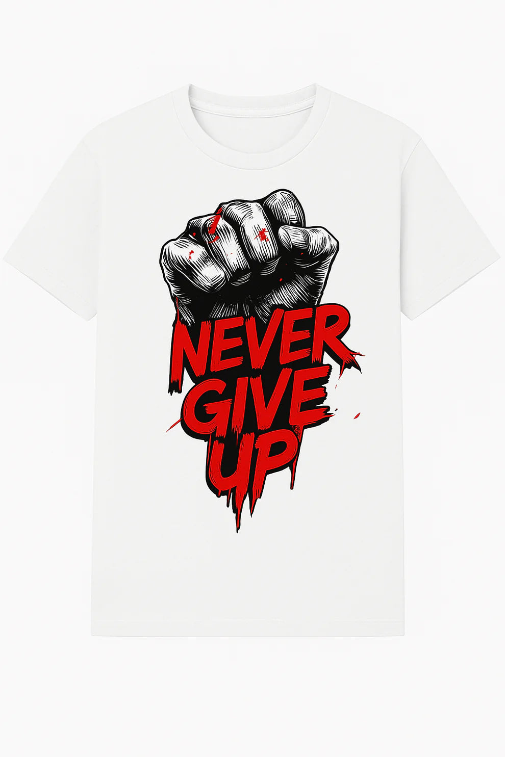 NEVER GIVE UP REGULAR T-SHIRT