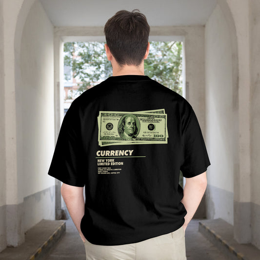 CURRENCY OFF SHOULDER T-SHIRT