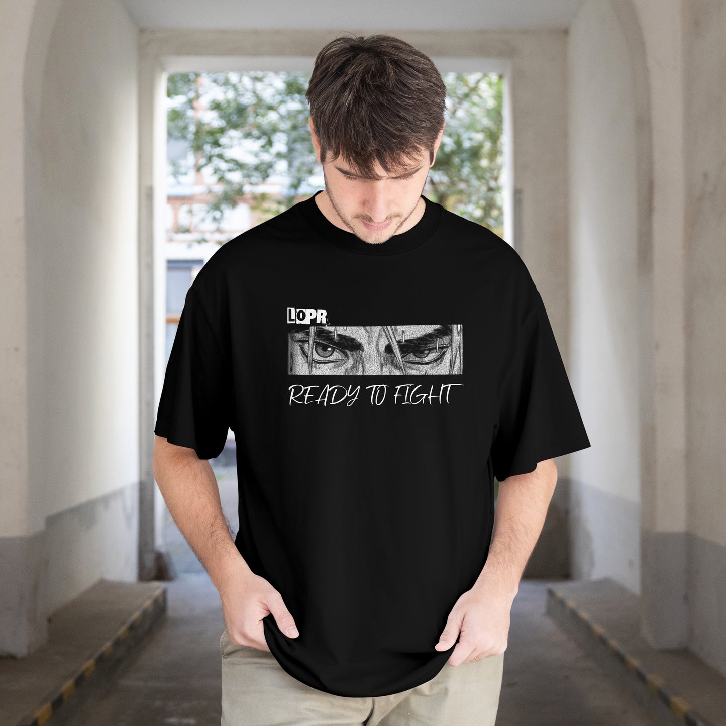 READY TO FIGHT OFF SHOULDER T-SHIRT