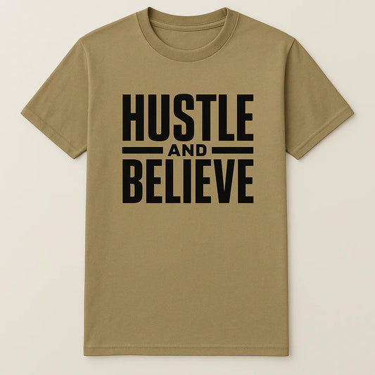 HUSTLE AND BELIEVE REGULAR T-SHIRT