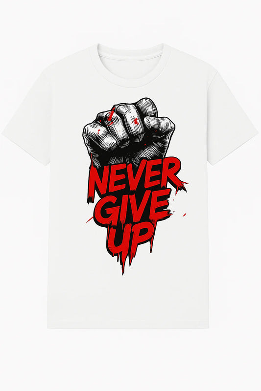 NEVER GIVE UP REGULAR T-SHIRT